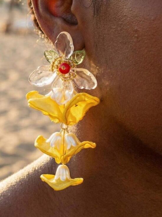 Zara Jewelry - Yellow Floral Drop Earrings N2269